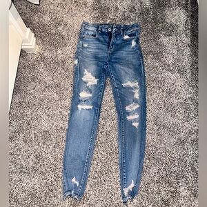 American eagle distressed super stretch skinny